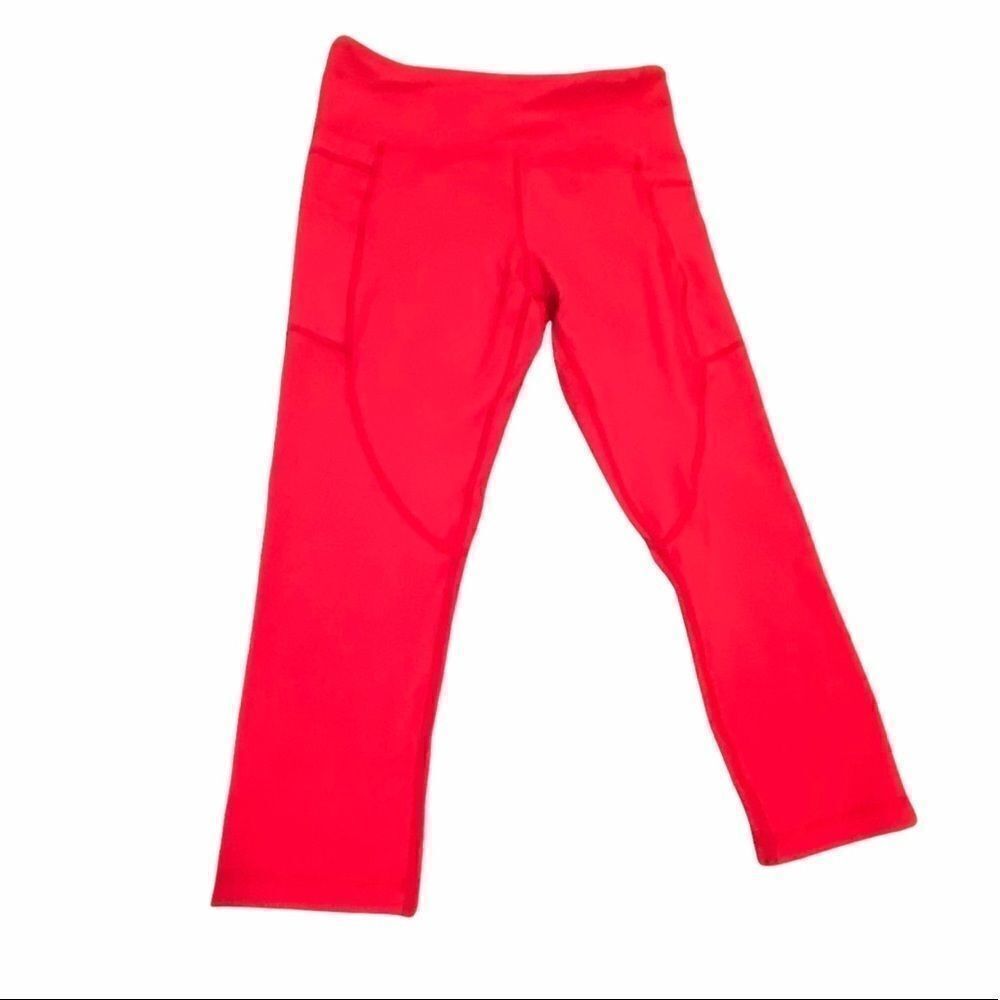 ZYIA Red Cropped Capris Workout Sz 6/8 Side Pocket